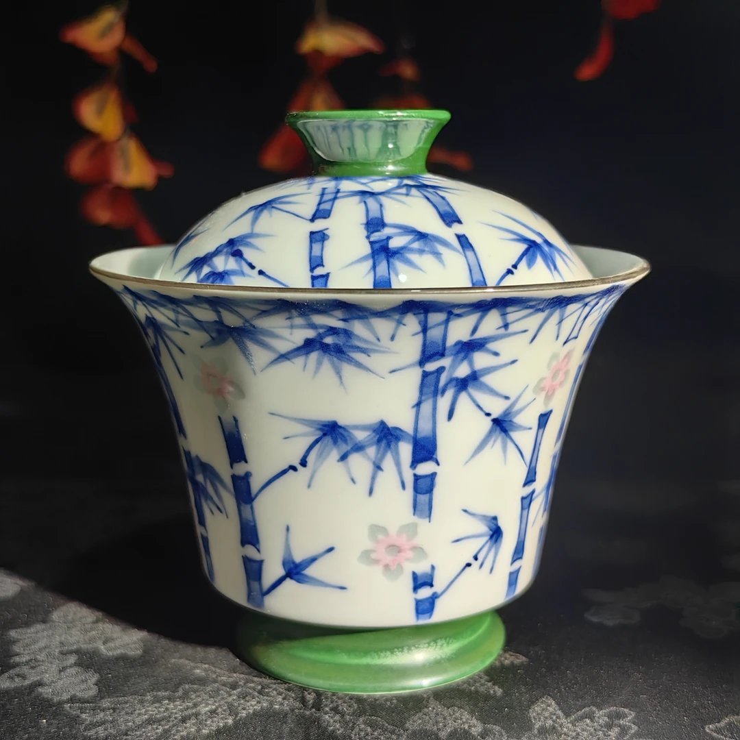 玲珑集 节节高升竹子盖碗 LL435