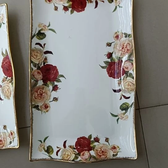 新疆西藏包邮金秋玫瑰手工拍金长33.5厘米宽20厘米波浪盘