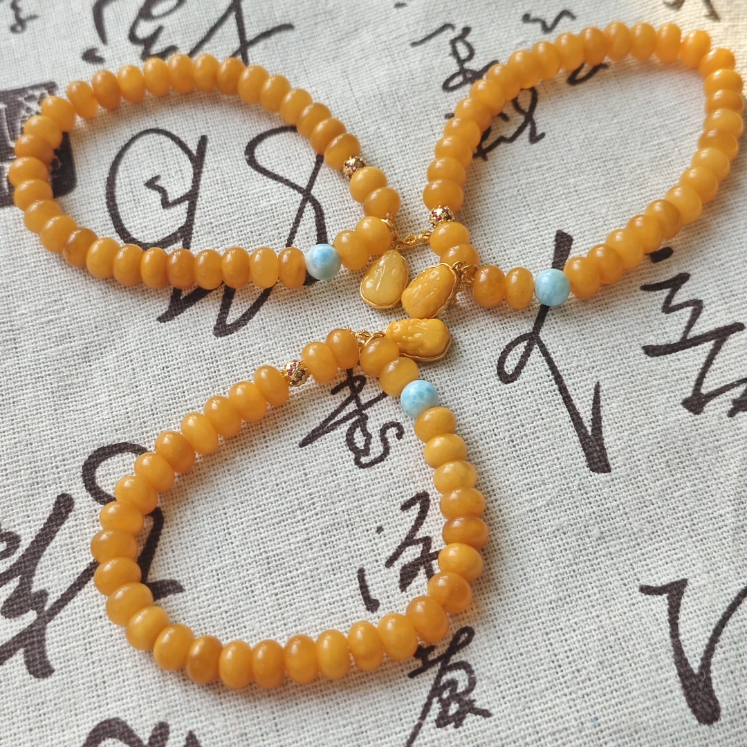 【书记甄选】原创蜜蜡单圈手链 多样性发一件 约7mm AT5003