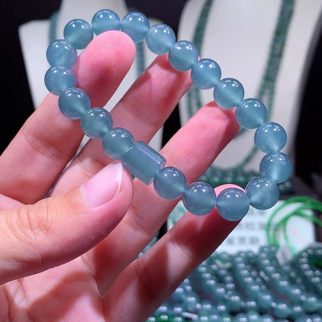 翡翠未镶嵌手链天然a货翡翠手串9.8