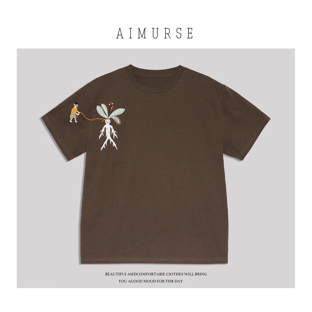 AIMURSE【麦麦】小众设计师 春季 显瘦 圆领 百搭舒适内搭T恤CL012