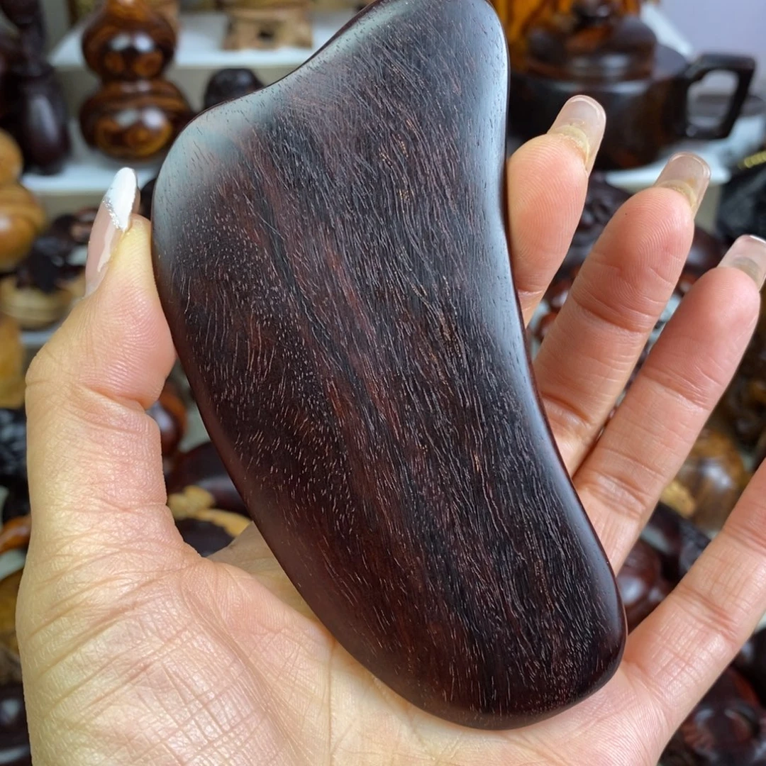 叶***u木印度小叶紫檀刮板手把件