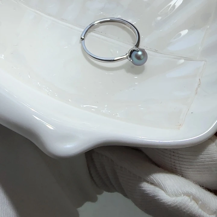 海水珍珠银S925镶嵌戒指