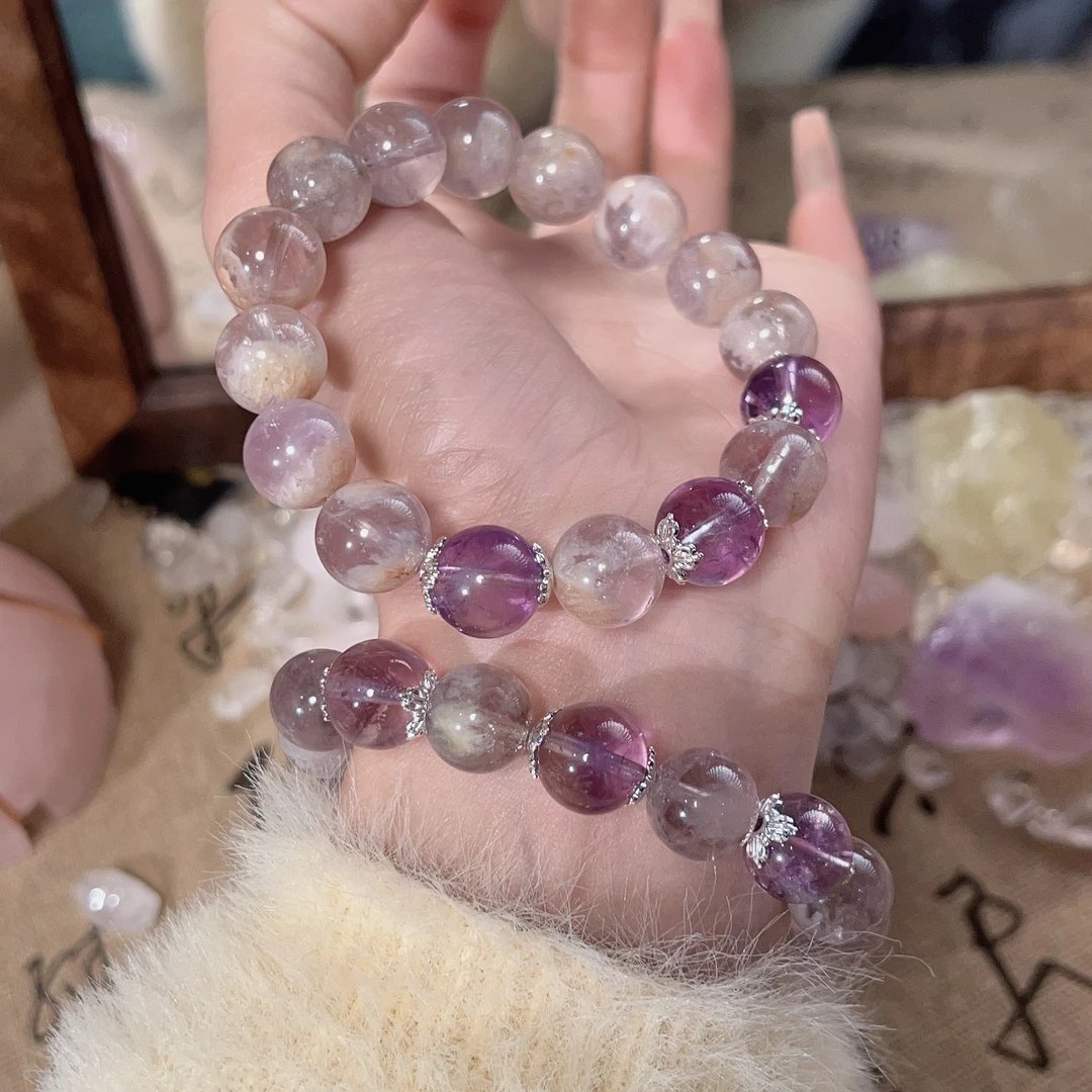【紫衿】12m紫水晶+紫水晶手串原创天然水晶 Y113
