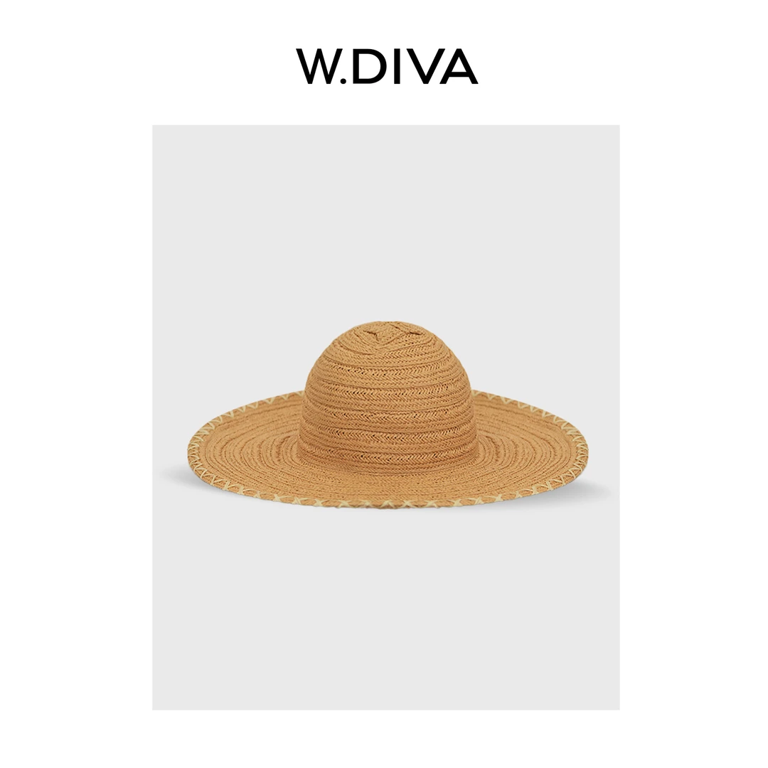 W.Diva【自由】法式轻便夏季简约优雅超大帽防晒遮阳帽50H061670