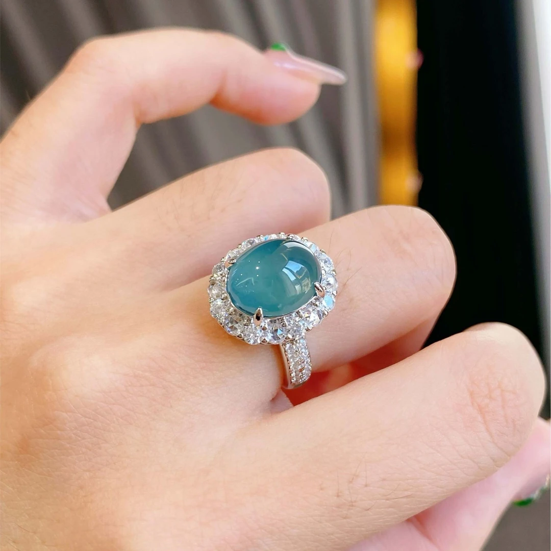 小众设计精美时尚百搭显白新品爆款玉戒指蛋面女款玉戒圈多样性发