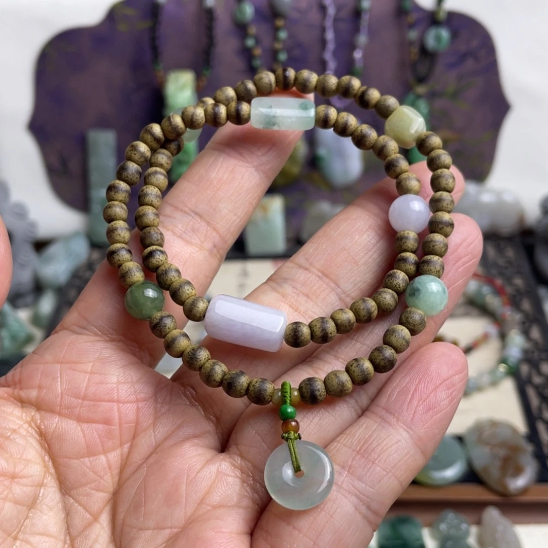 翡翠未镶嵌手链特色双圈手链