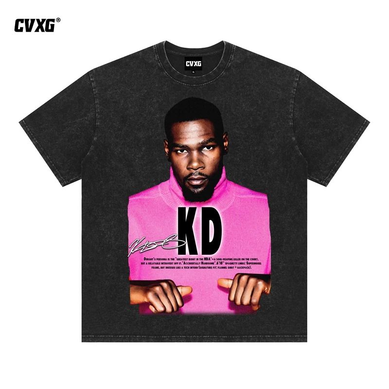 CVXG美式商店（KD.杜兰特）美式重磅纯棉T恤上衣新款篮球康利直喷