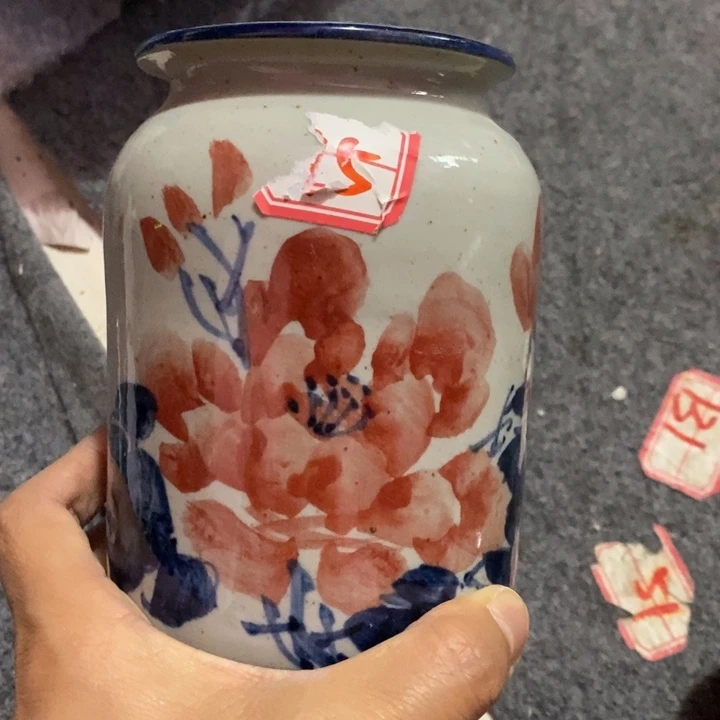 景德镇手绘牡丹花插