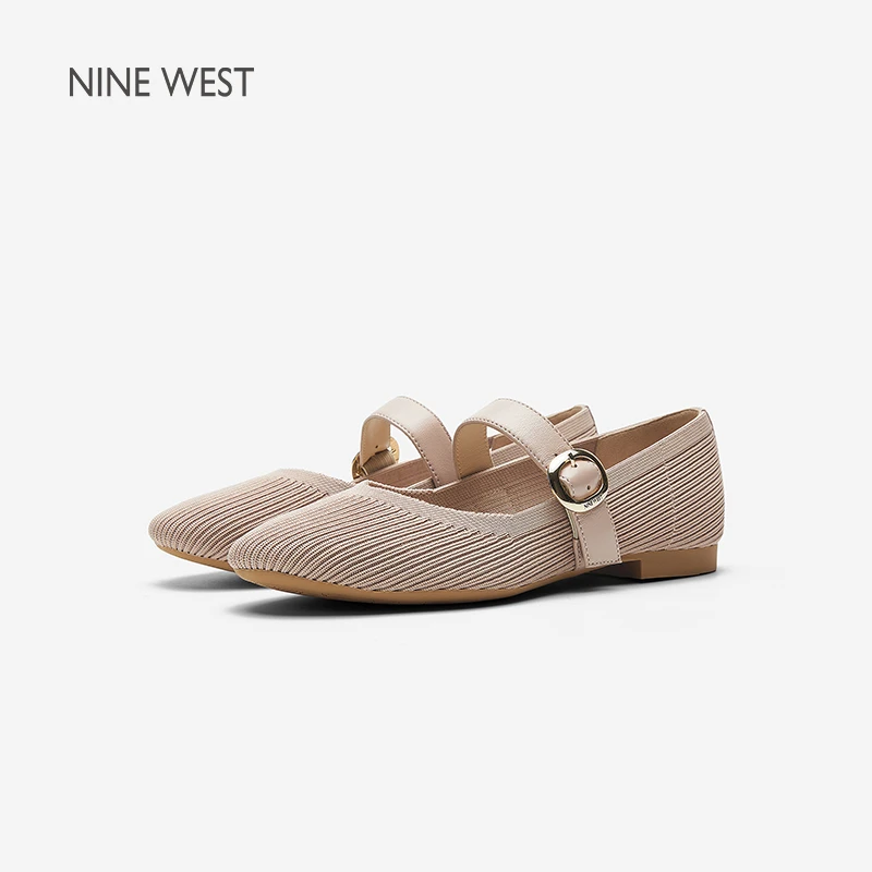 NineWest玖熙玛丽珍女鞋2025秋季新款轻奢法式圆头飞织复古女单鞋
