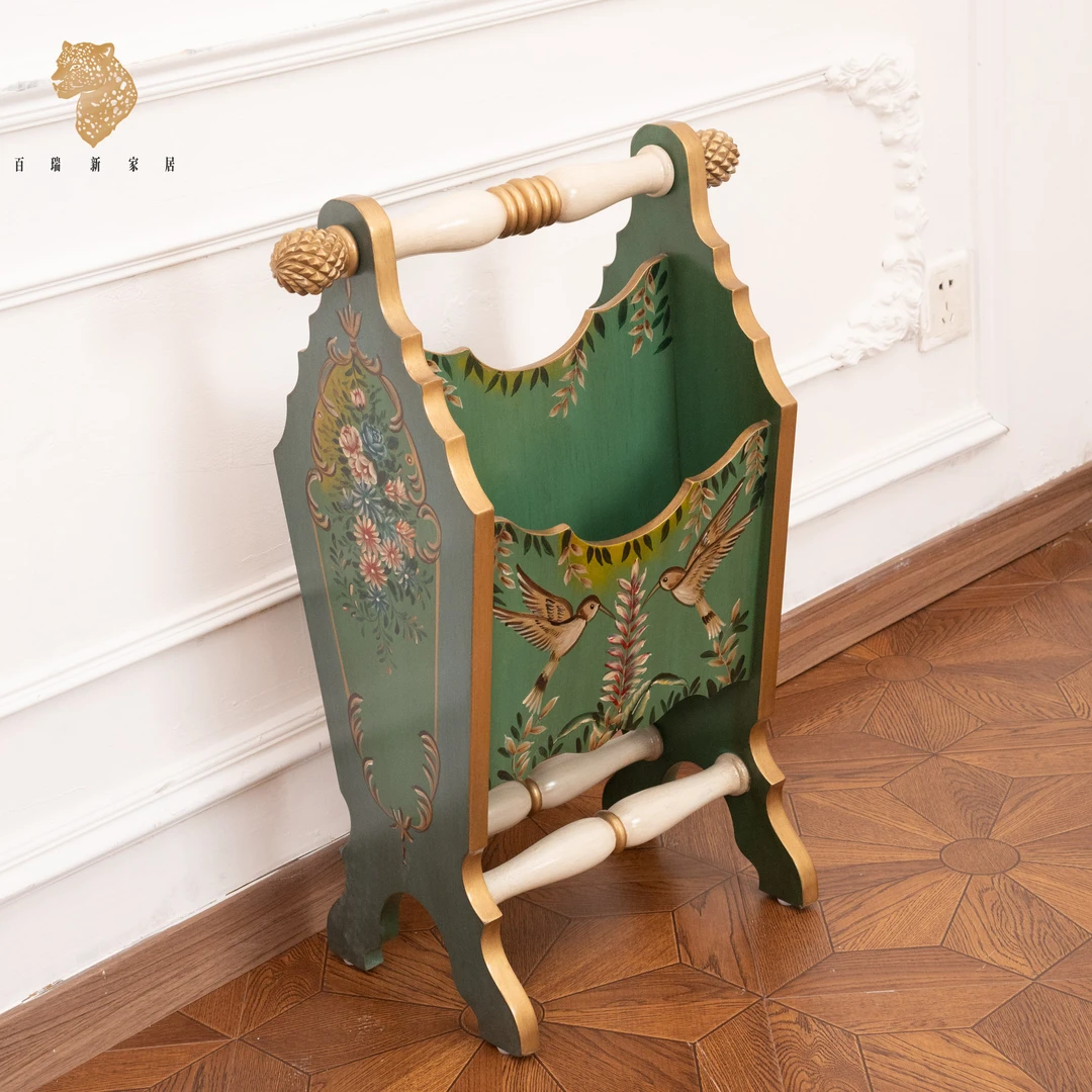 百瑞新欧式实木雕花雨伞收纳柜手绘书报架-ZG-BRX1626雨伞收纳架