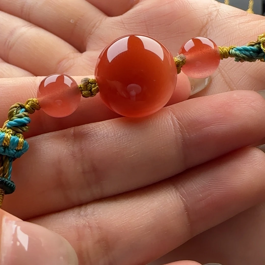 南红玛瑙未镶嵌圆珠17.1有裂