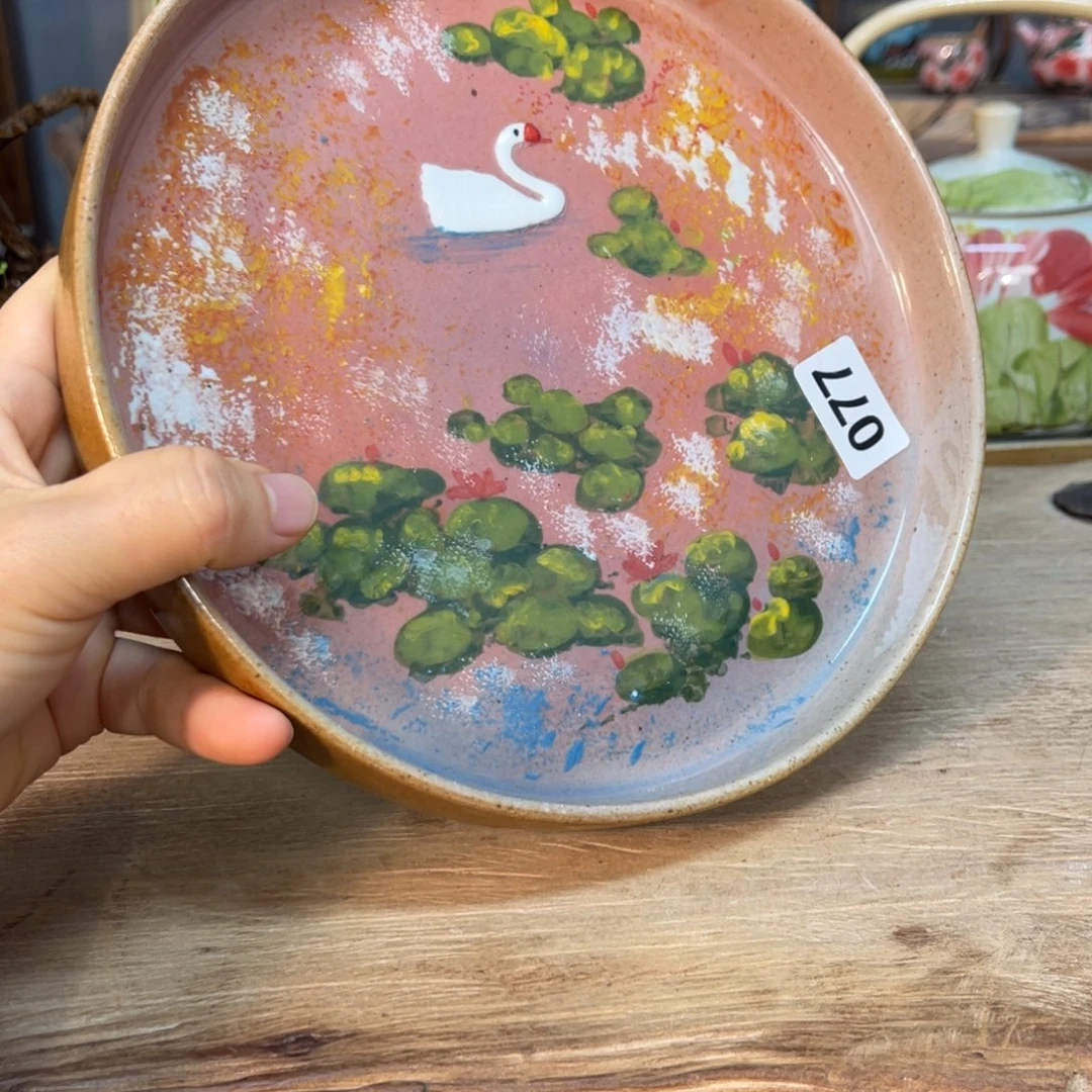壶素浅陶瓷手工手绘