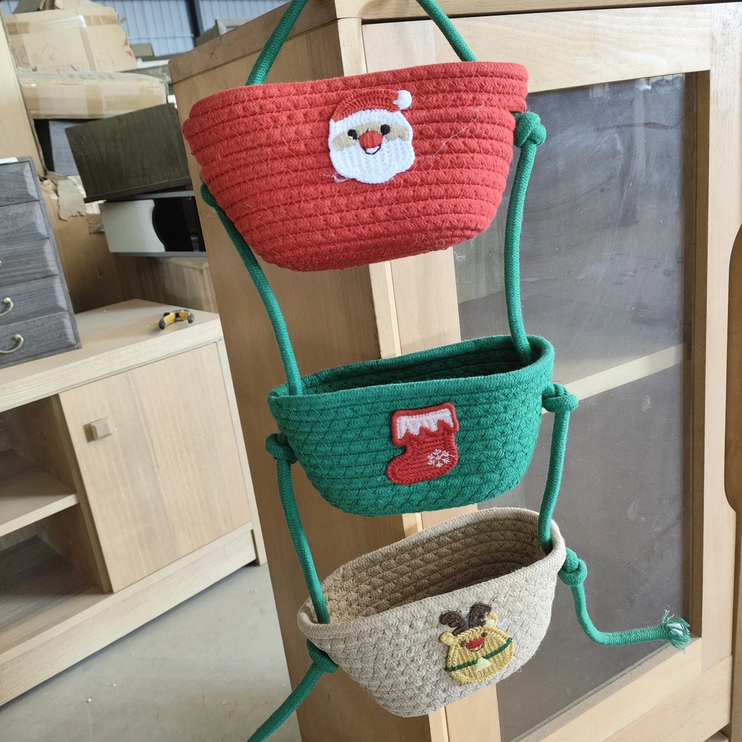 创意挂墙挂篮棉线编织宿舍房间家用杂物收纳（不挑颜色款式发货）