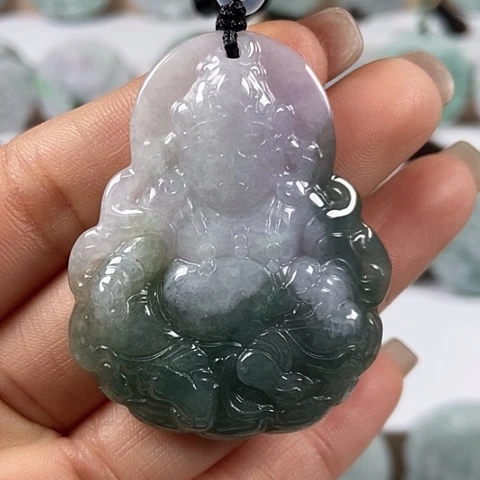 翡翠颈饰未镶嵌黄财神爷福利