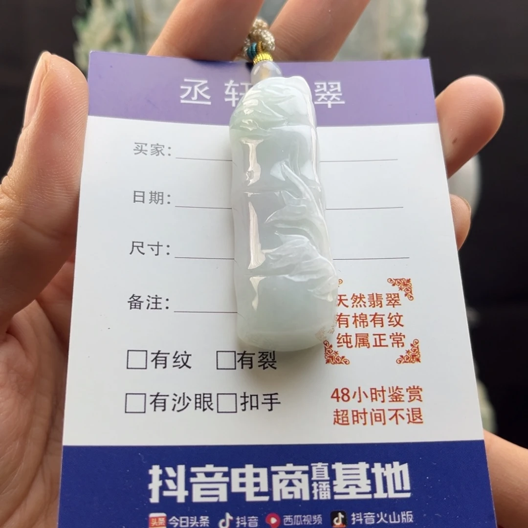 翡翠未镶嵌颈饰竹节