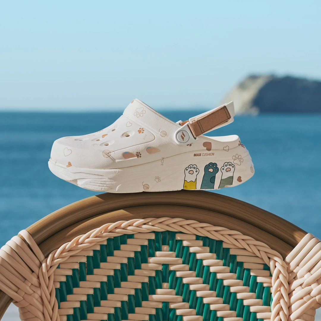 斯凯奇官方女鞋夏季踩屎感缓震外穿沙滩鞋厚底增高洞洞鞋111658