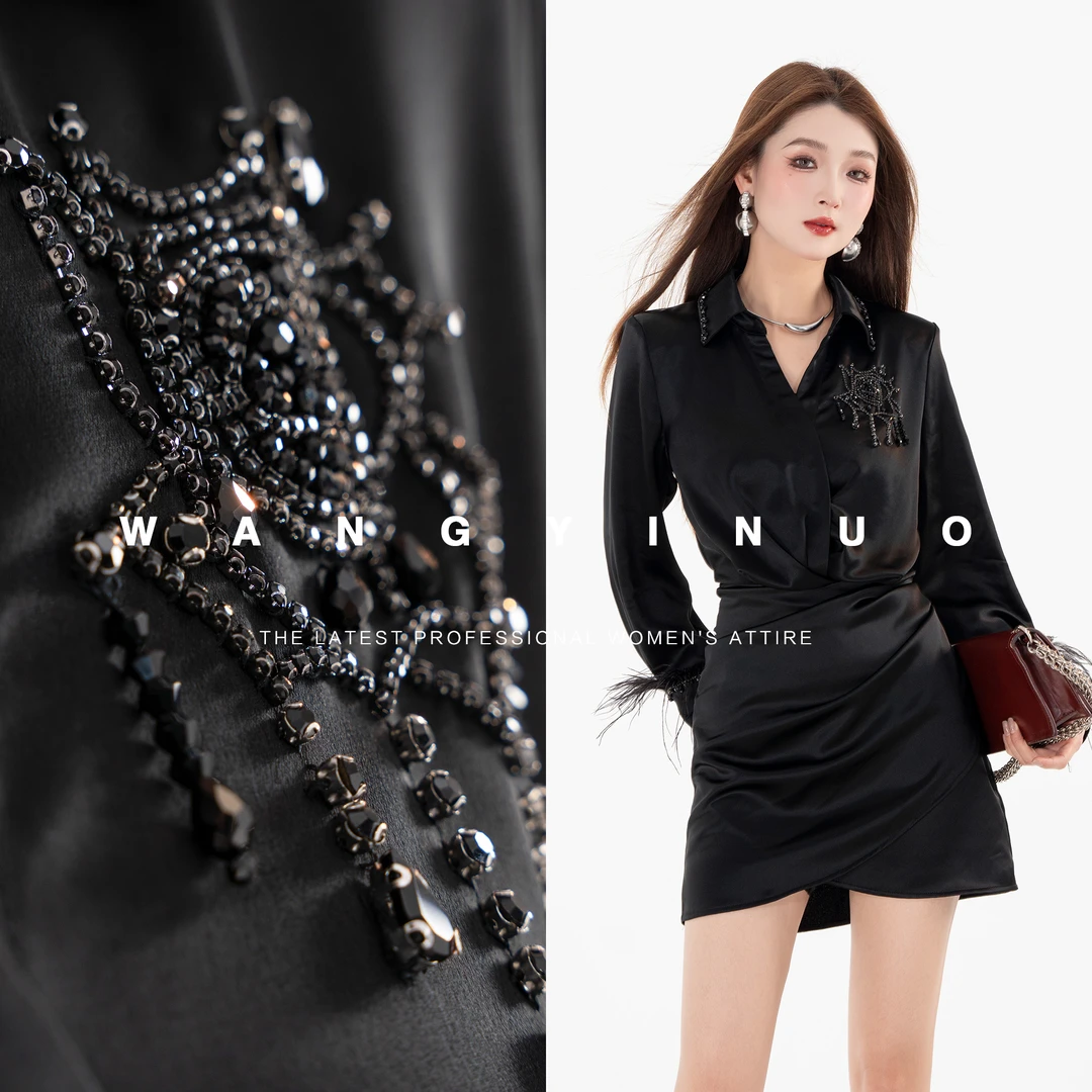 MD定制·依诺【华丽繁复】2025春款百搭轻奢时尚欧若风修身连衣裙