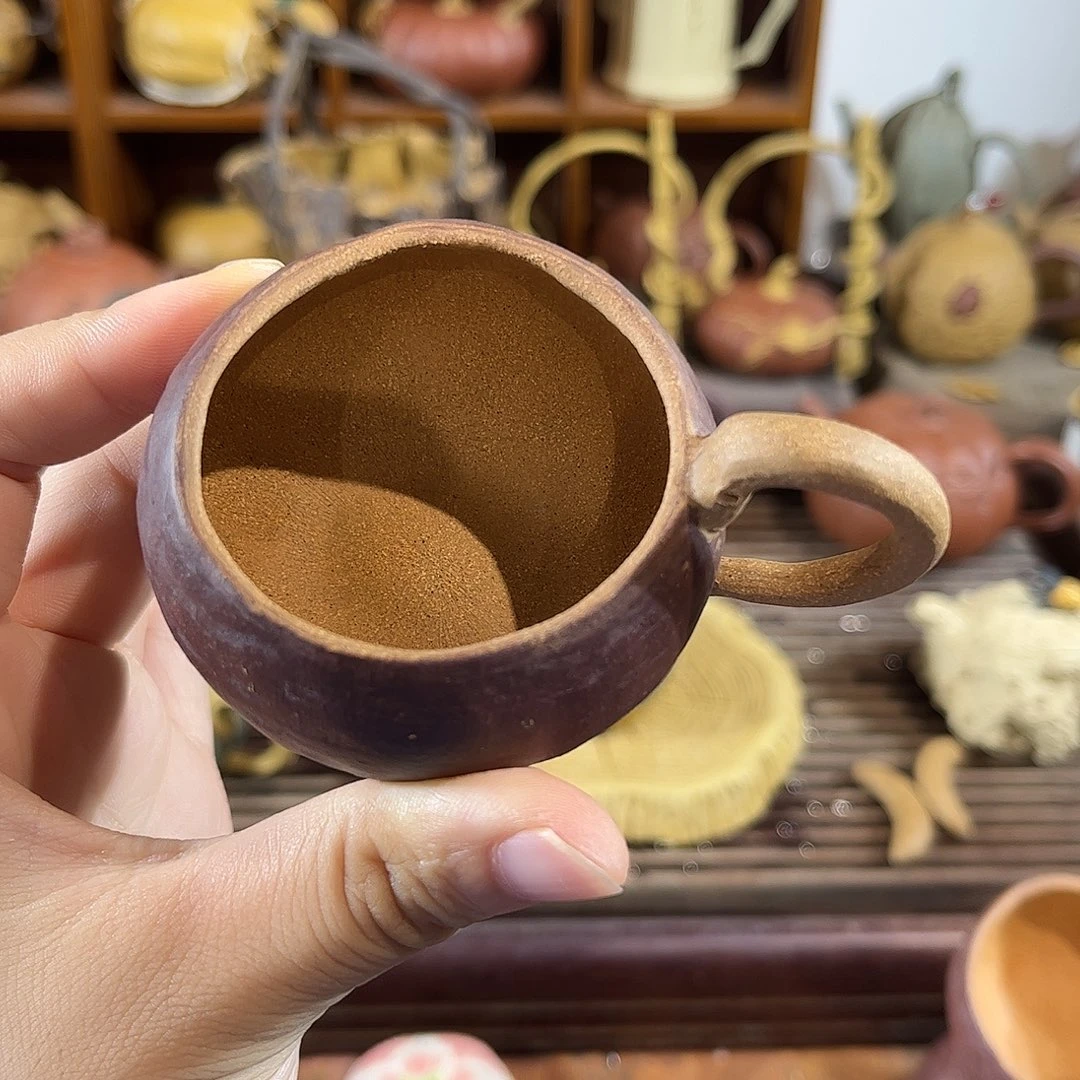 茶宠紫砂真全手山竹