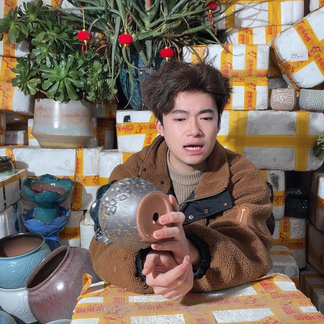 无铅玻璃宜兴紫砂花盆