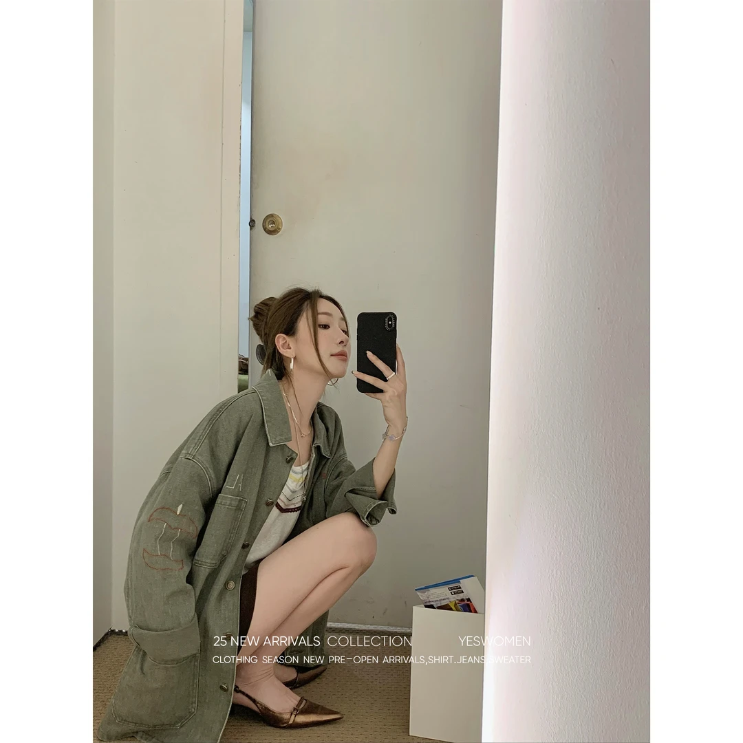 YESWOMEN8.28 艺术玩家·BF复古刺绣牛仔外套 XY5057A4302