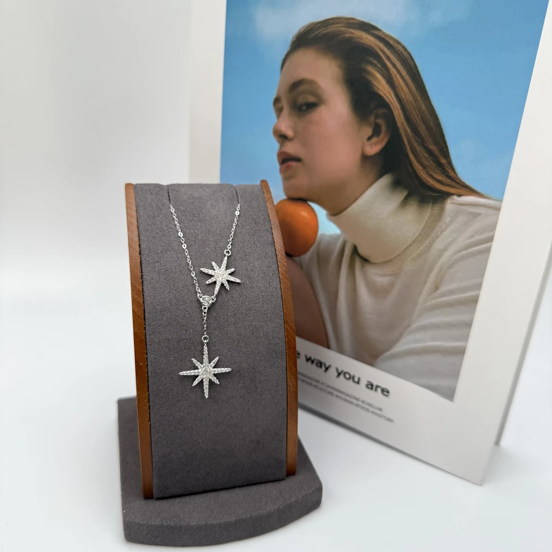 坠链均925银 【女神节】双子星项链气质女轻奢小众设计感精致新款