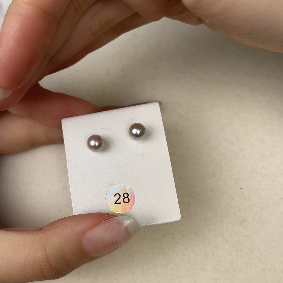 银S925镶嵌耳饰海水珍珠