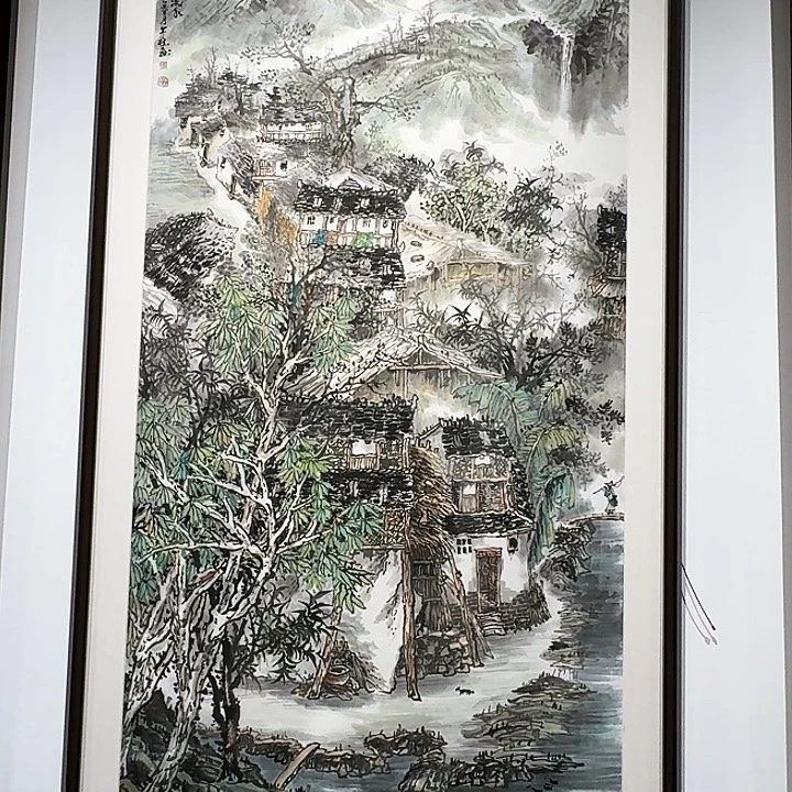 虹***国画春影流水 8平尺不带框