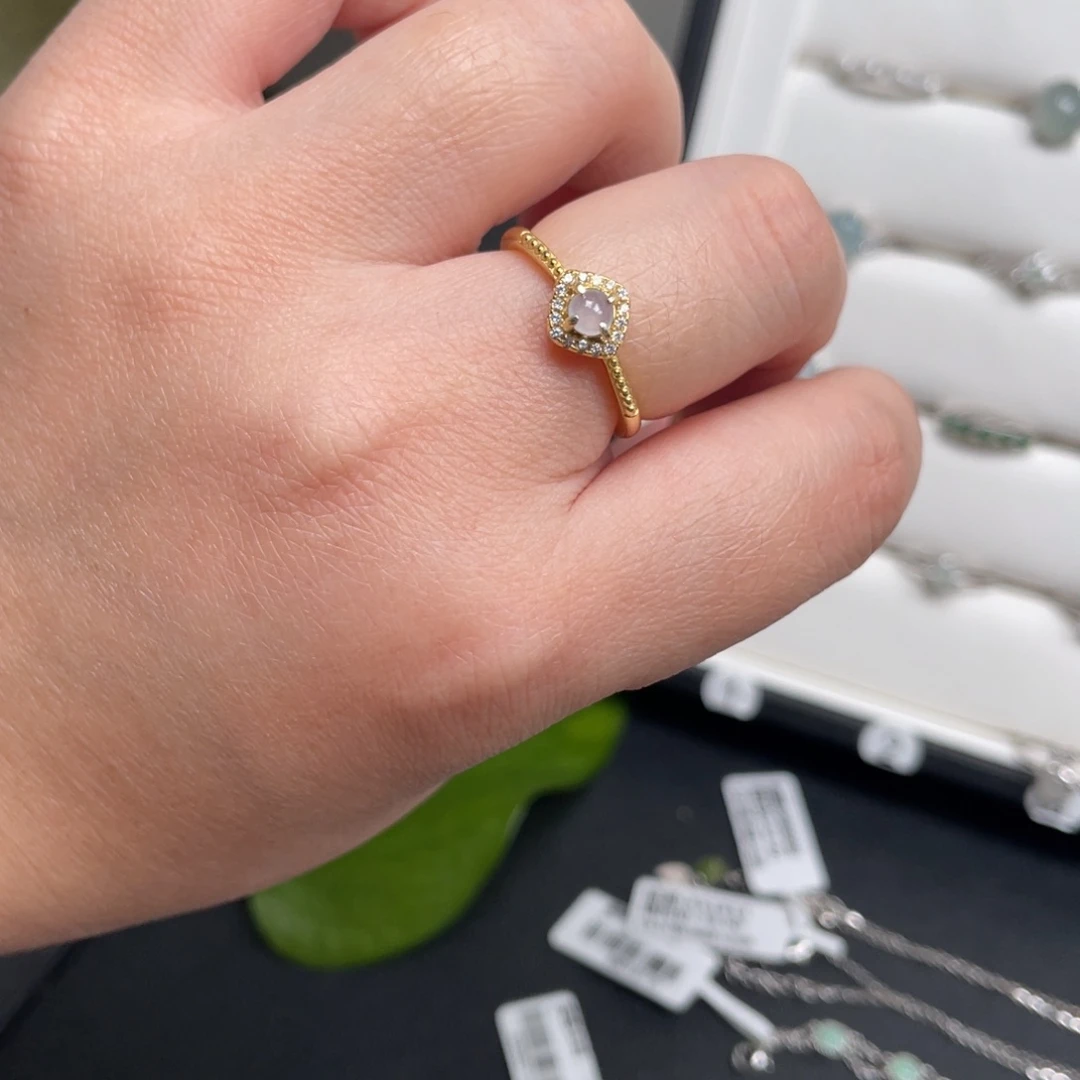 翡翠戒指银S925镶嵌戒指