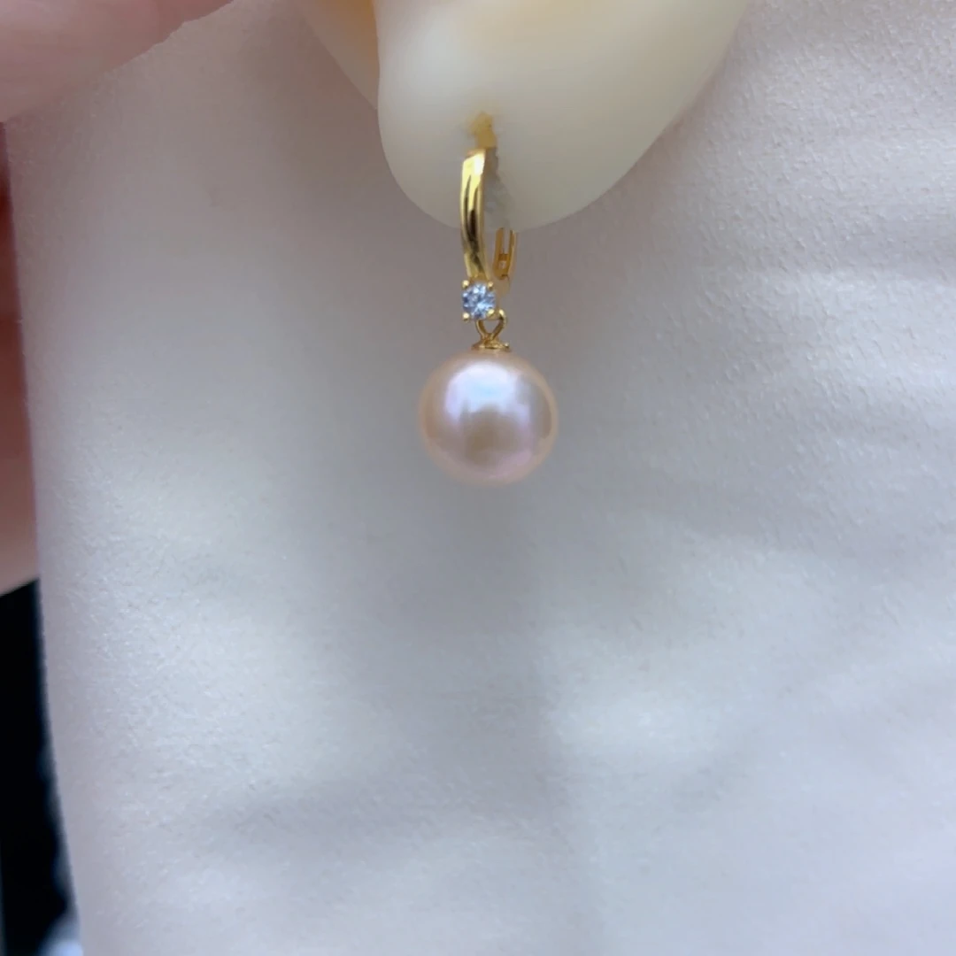 淡水珍珠耳饰银S925镶嵌