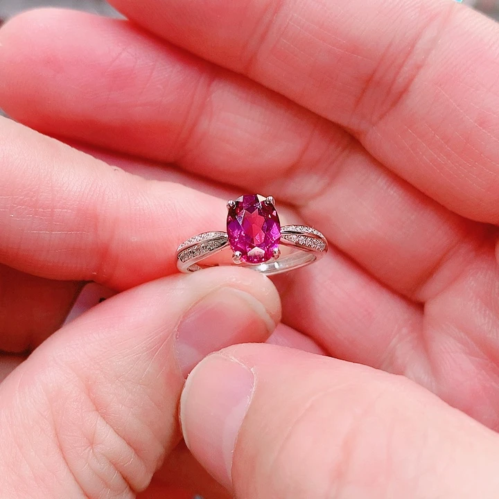 石榴石戒指银S925镶嵌