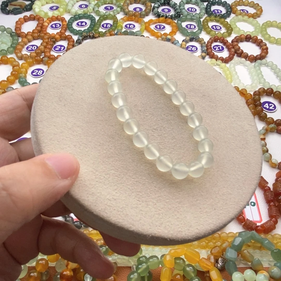 未镶嵌蛇纹石玉手串酸****.