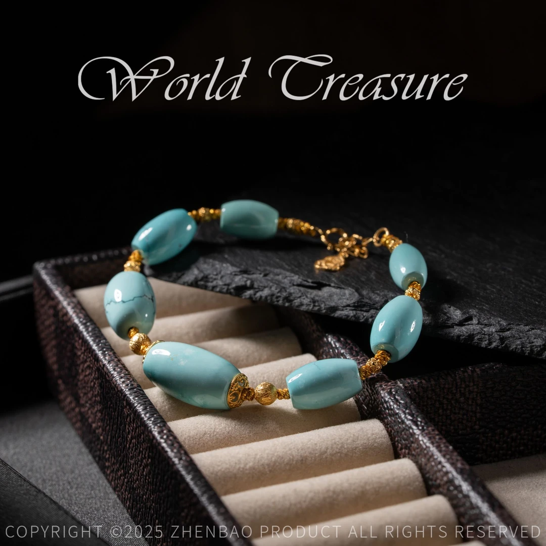 【世间臻宝】传承级·绿松石DIY桶珠手链/Q3231/多样性发一/6mm+/孤