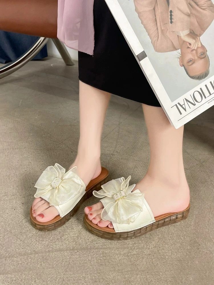 防滑蝴蝶一字拖女外穿小香风拖鞋夏季高质感穿搭1588C