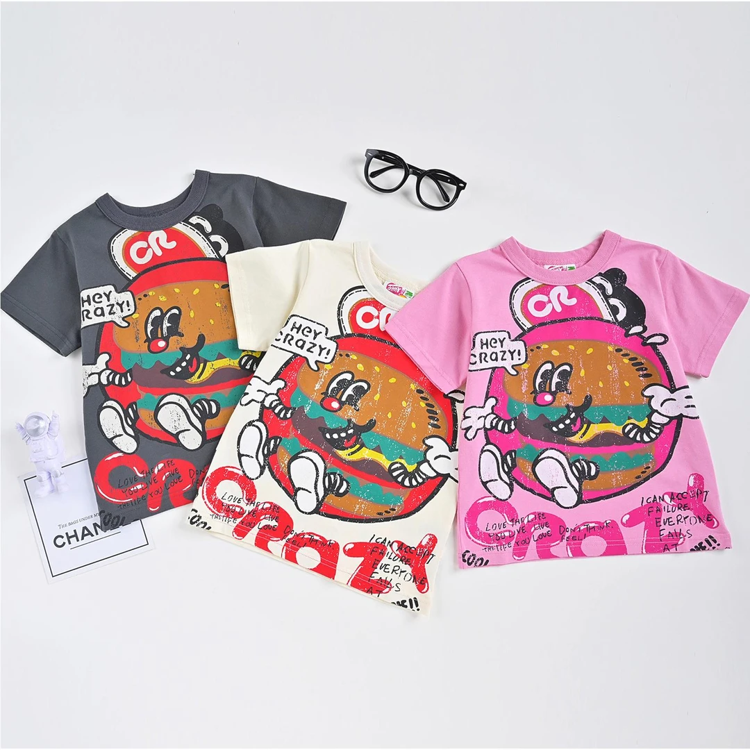 JAM夏季新款儿童卡通印花T恤日式可爱休闲棉质圆领短袖上衣高定