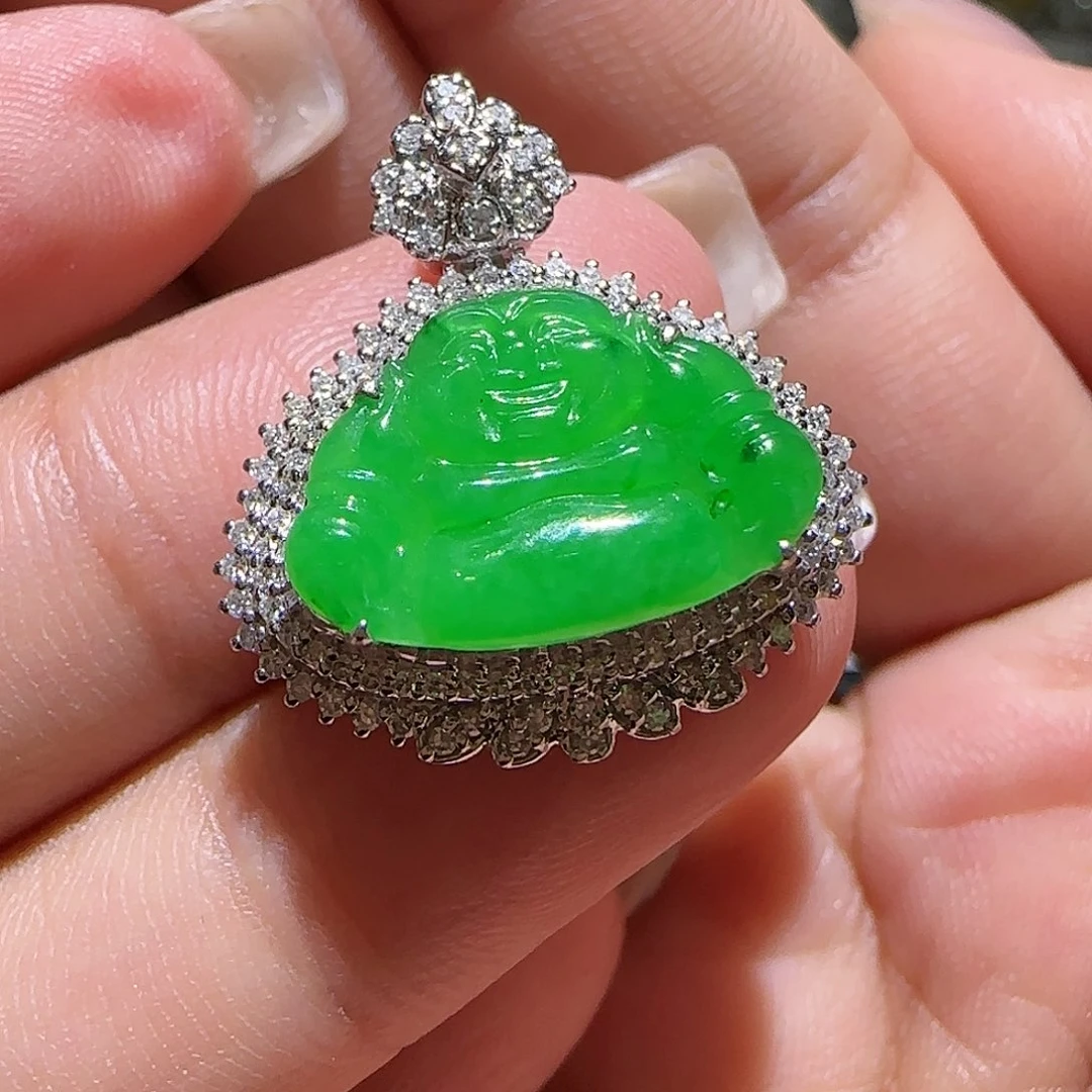 【闪购商品】翡翠18K金镶嵌颈饰天然