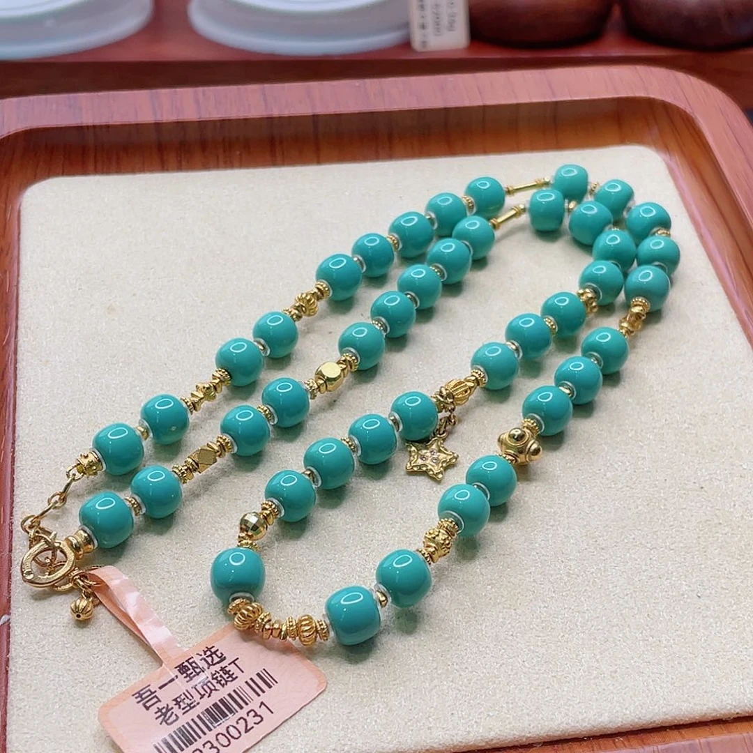 绿松石18K金镶嵌珠宝半成品