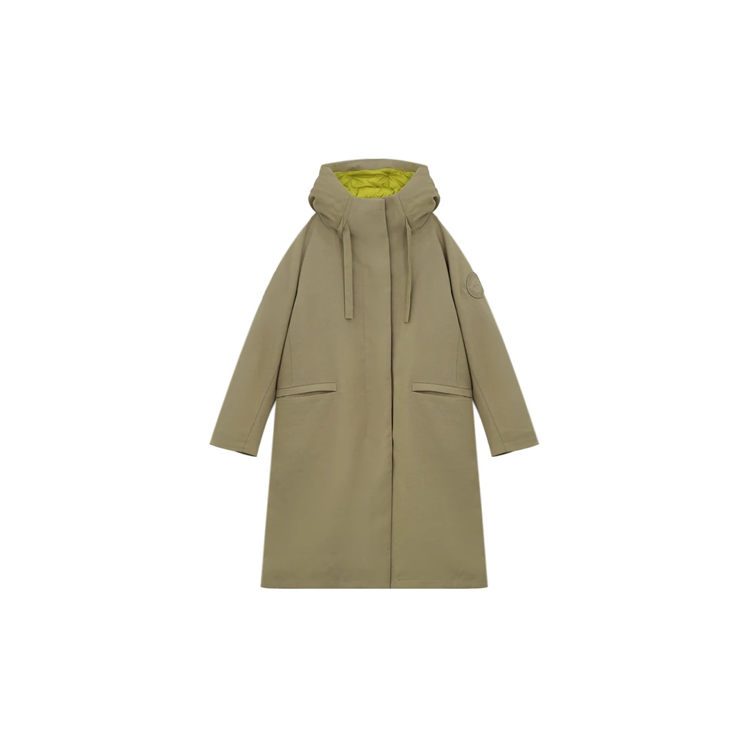 【十一专属】连帽中长款立裁彩色风帽90白鹅绒服4C135D216