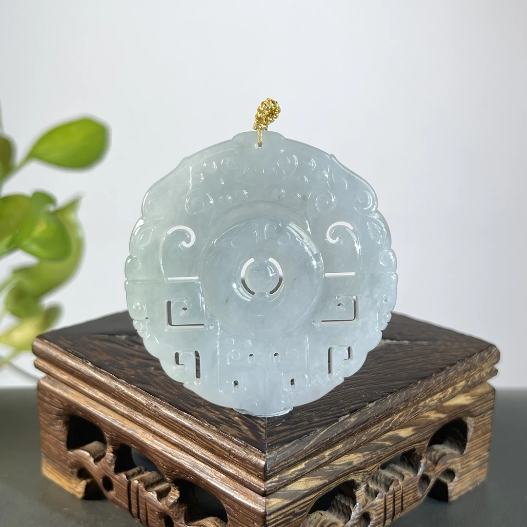 JCW31-74  天然缅甸A货翡翠  仿古牌