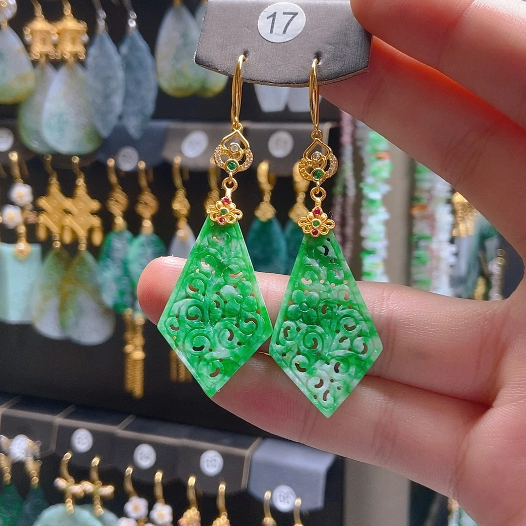 翡翠未镶嵌耳饰翡翠