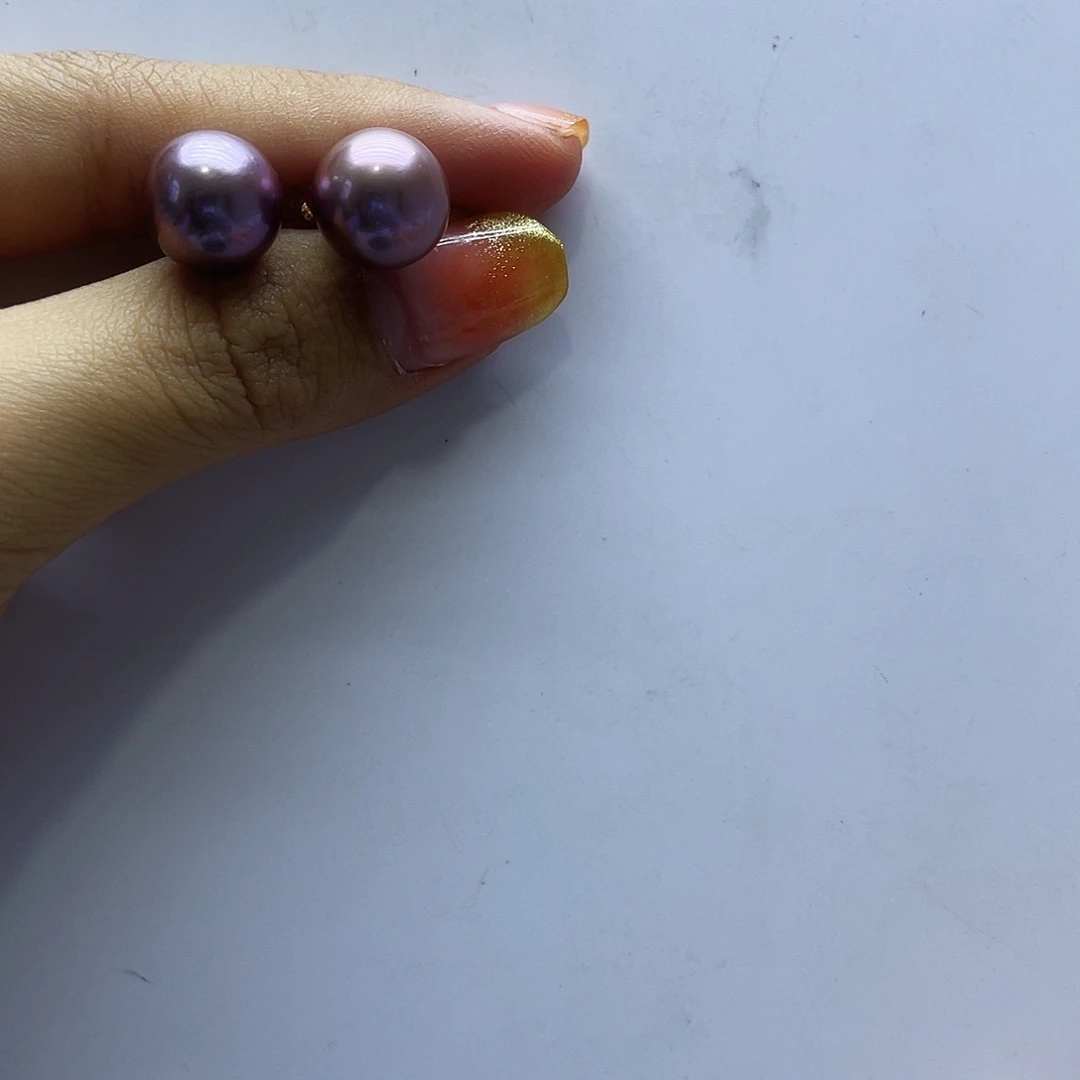 耳饰18K金镶嵌淡水珍珠