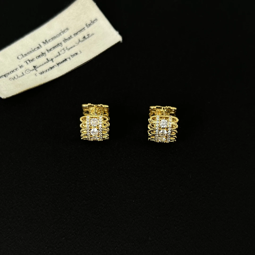 铜合金锆石耳饰 【美神降临】耳扣耳环1177