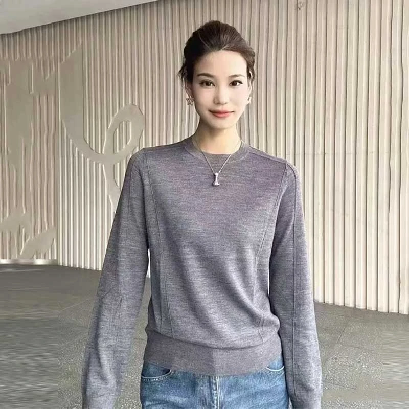 【商场同款】女装早秋新款简约休闲百搭圆领套头长袖针织衫538076