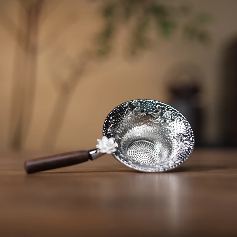 【陶珊居】莲花金鱼茶漏（长14CM,宽8CM）（Q7845）