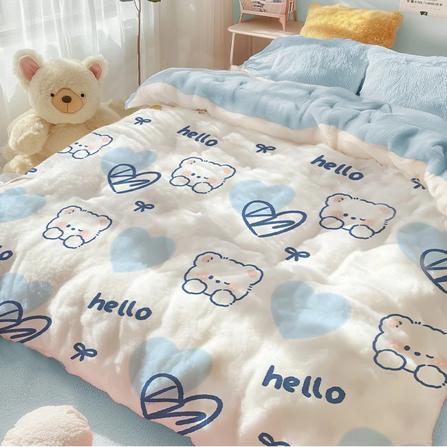 冬季加厚牛奶绒被子冬被宿舍单人学生保暖被芯2025新款双人秋冬被