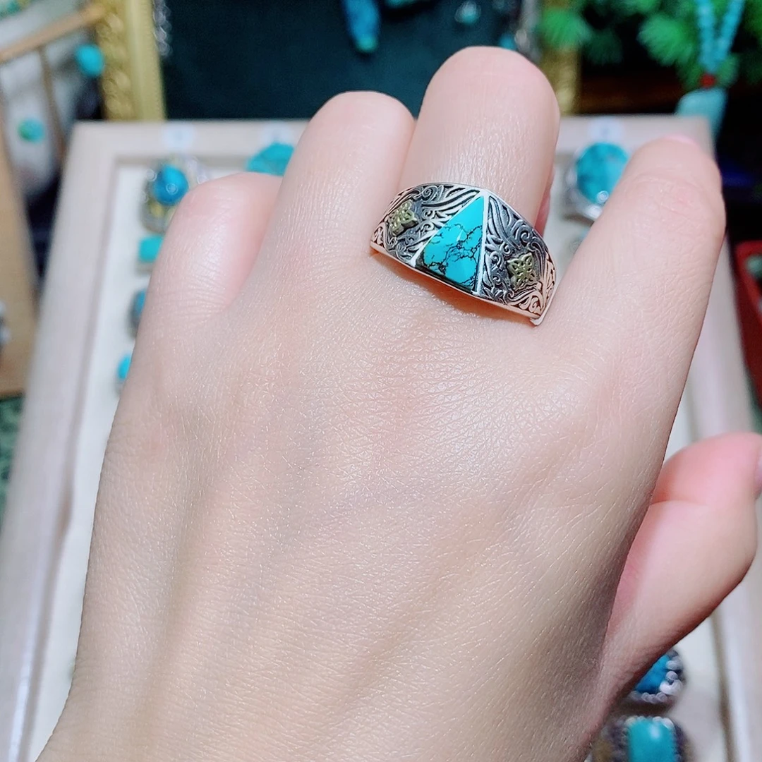 绿松石银S925镶嵌颈饰