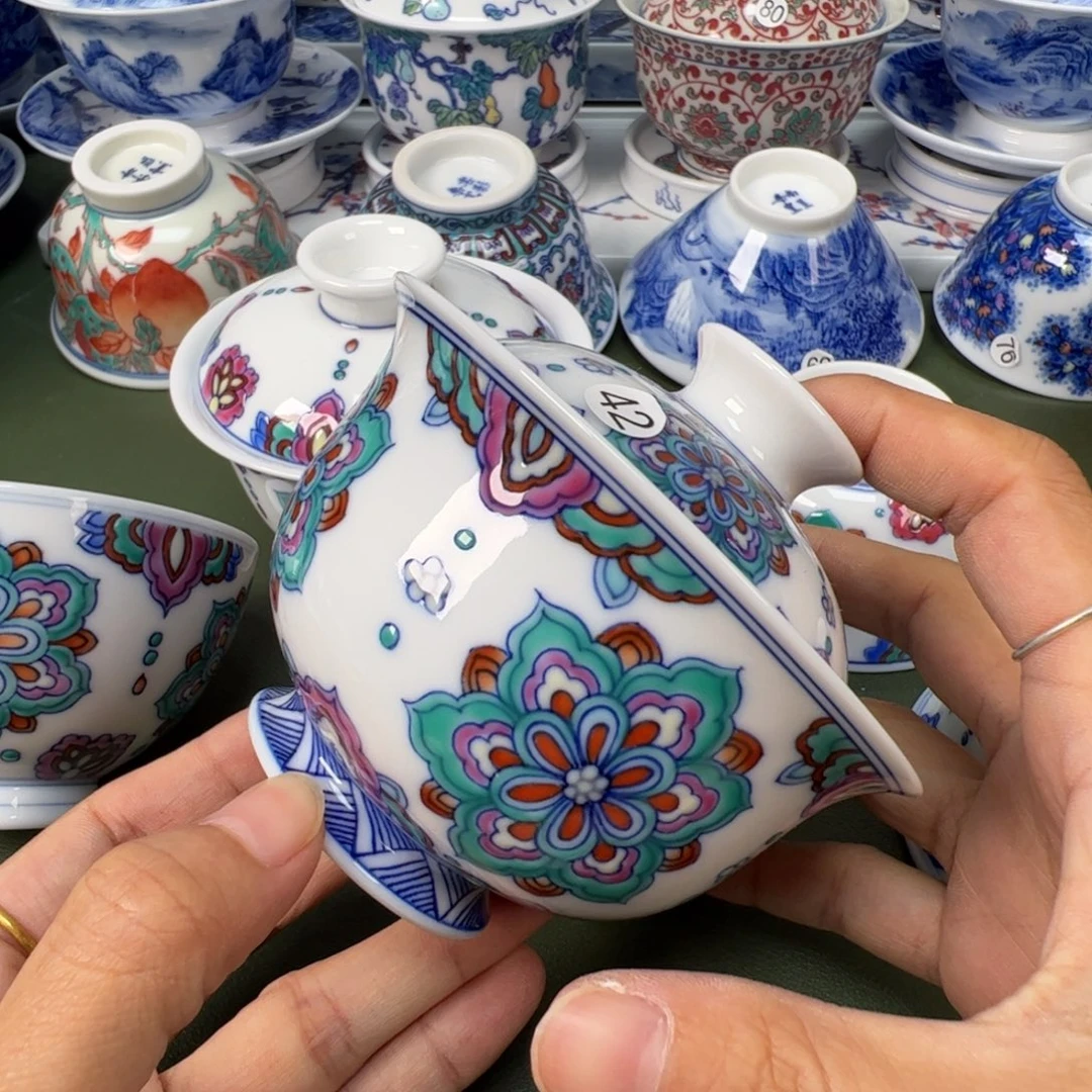 陶瓷景德镇纯手工纯手绘茶具木木42