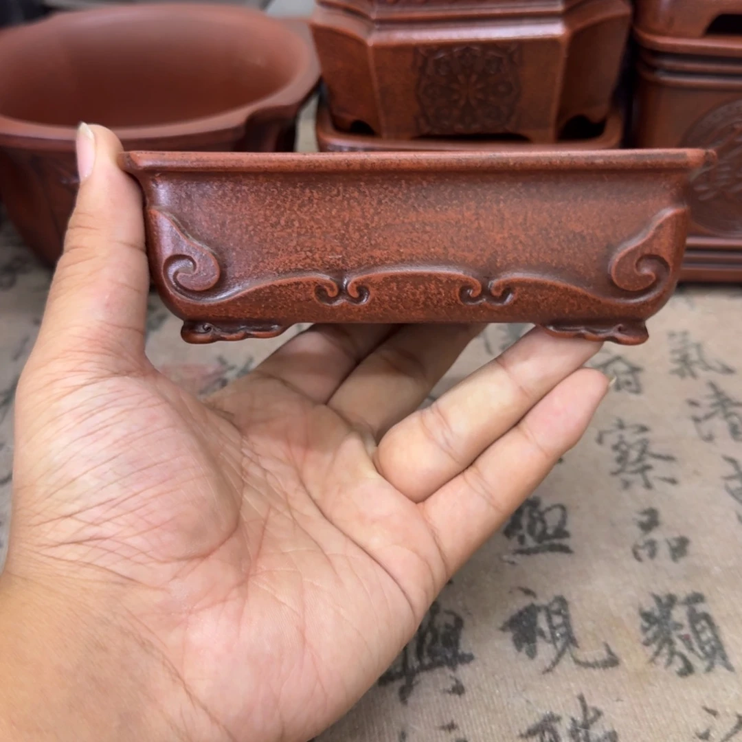 紫砂花盆12.5x8.5x3.5内经紫砂花盆