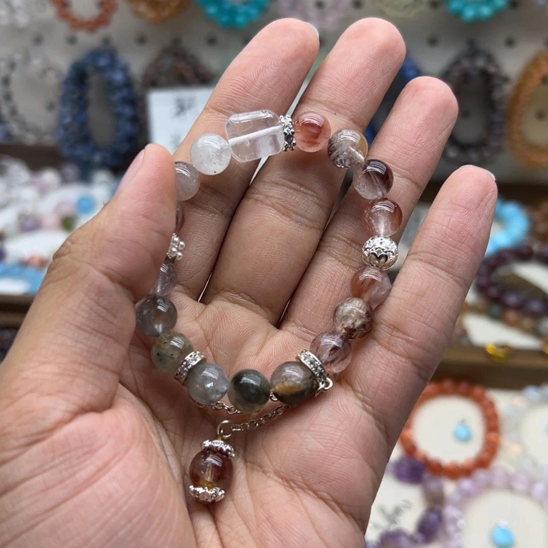 未镶嵌水晶手链彩兔毛diy