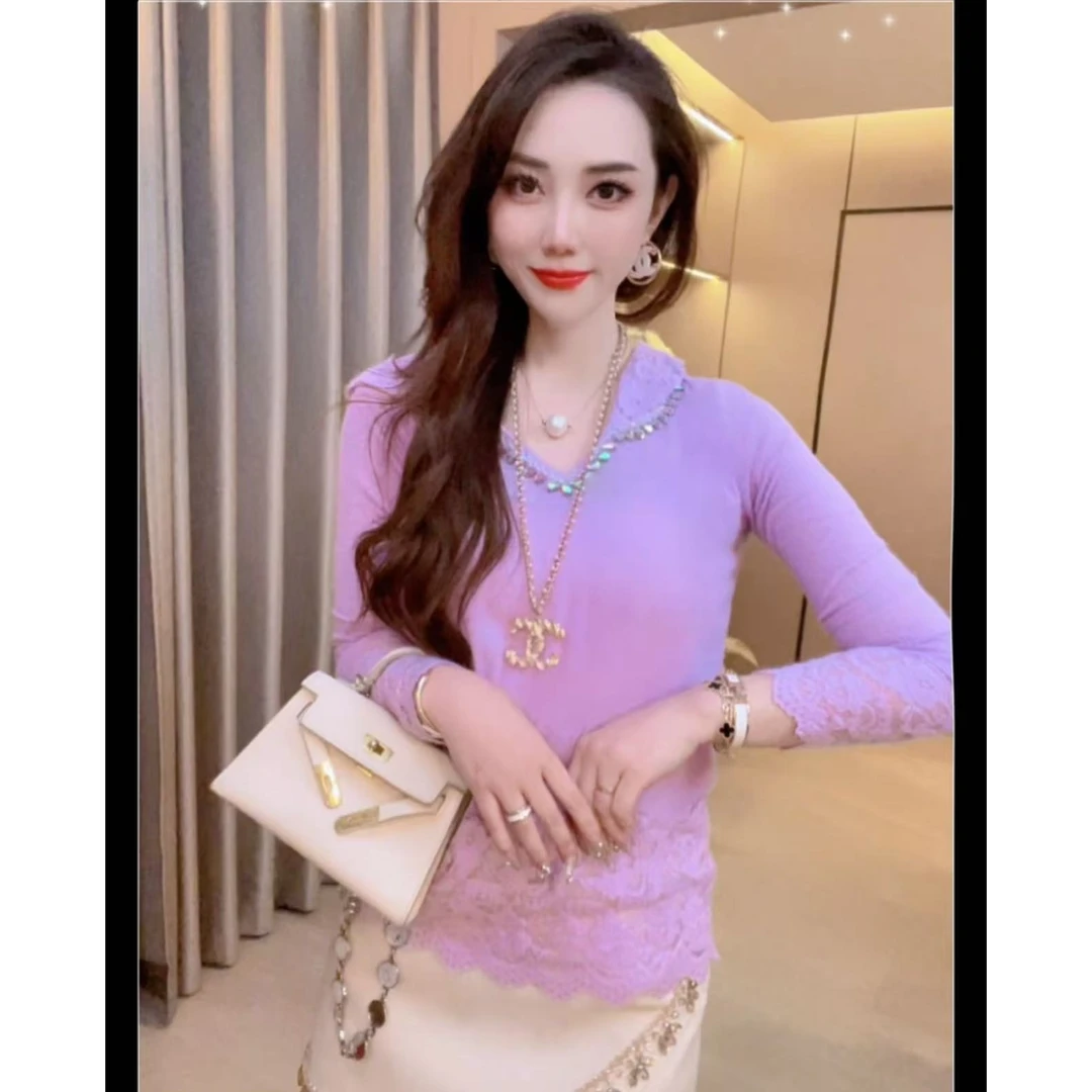 【梦中花】重工钉珠连帽加厚水溶蕾丝花边气质时尚高弹显瘦内搭